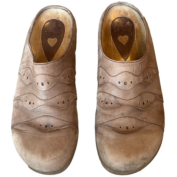 Dansko Shoes - Dansko Glenna Clogs Mules Brown Leather Womens‎ 9.5-10 EU 40